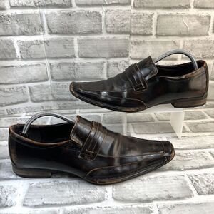 Giorgio Brutini Men’s 10.5 Brown Copper Leather Square Toe Loafer Dress Shoes